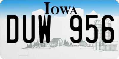 IA license plate DUW956