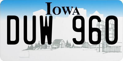 IA license plate DUW960