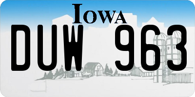 IA license plate DUW963