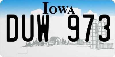 IA license plate DUW973