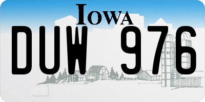 IA license plate DUW976