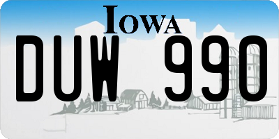 IA license plate DUW990