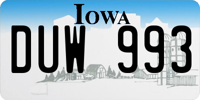 IA license plate DUW993