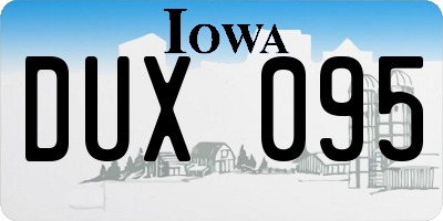 IA license plate DUX095