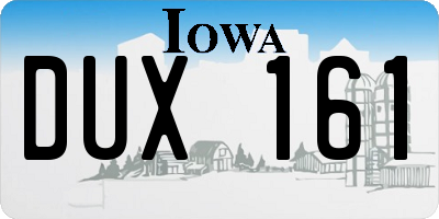 IA license plate DUX161