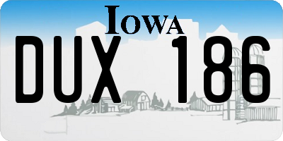 IA license plate DUX186