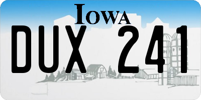 IA license plate DUX241