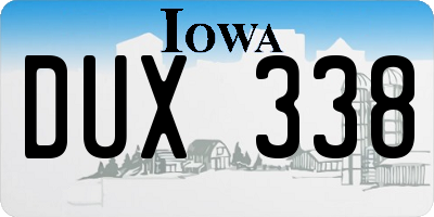 IA license plate DUX338