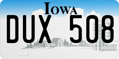 IA license plate DUX508