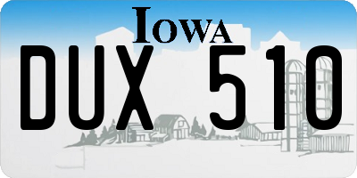 IA license plate DUX510