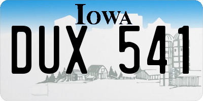 IA license plate DUX541