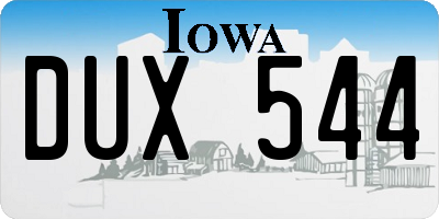 IA license plate DUX544