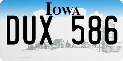 IA license plate DUX586