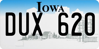 IA license plate DUX620