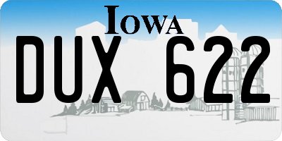 IA license plate DUX622