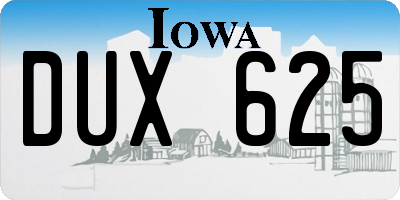 IA license plate DUX625