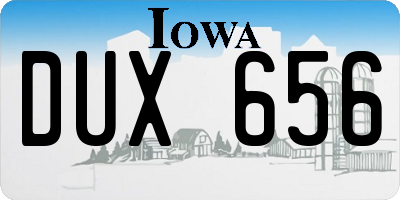 IA license plate DUX656