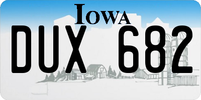 IA license plate DUX682