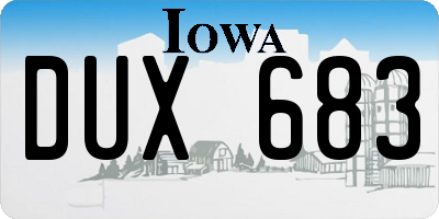 IA license plate DUX683