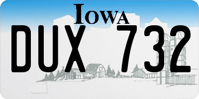 IA license plate DUX732