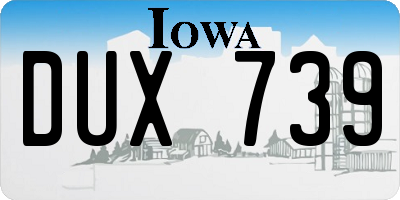 IA license plate DUX739