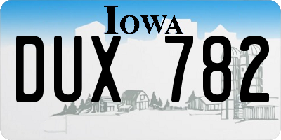 IA license plate DUX782