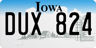 IA license plate DUX824