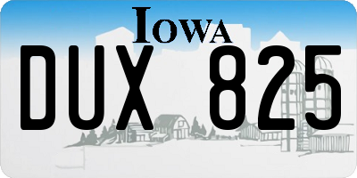 IA license plate DUX825