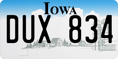 IA license plate DUX834