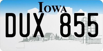 IA license plate DUX855