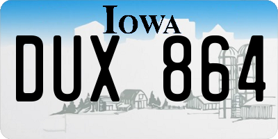 IA license plate DUX864