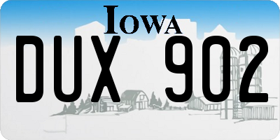 IA license plate DUX902