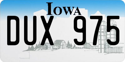 IA license plate DUX975