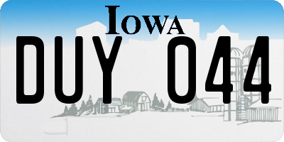 IA license plate DUY044