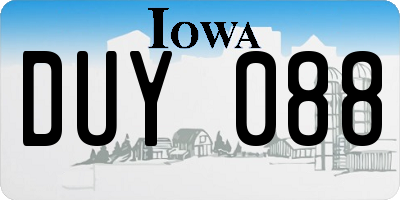 IA license plate DUY088