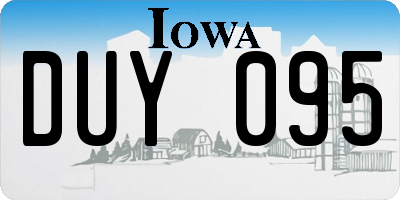 IA license plate DUY095