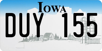 IA license plate DUY155