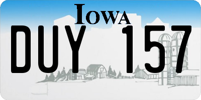 IA license plate DUY157