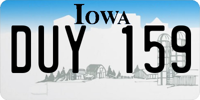 IA license plate DUY159