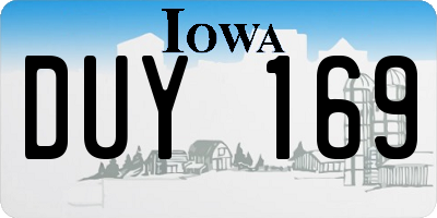 IA license plate DUY169