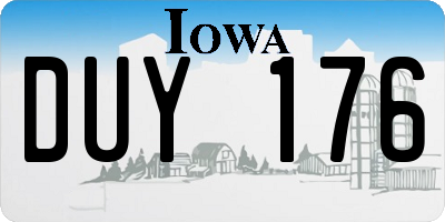 IA license plate DUY176