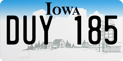 IA license plate DUY185