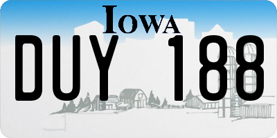 IA license plate DUY188