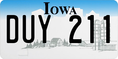 IA license plate DUY211