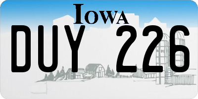 IA license plate DUY226