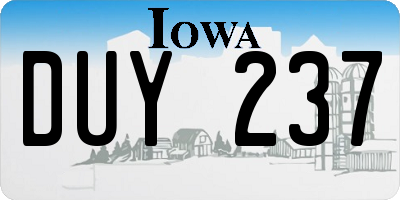 IA license plate DUY237