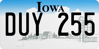 IA license plate DUY255