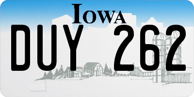 IA license plate DUY262