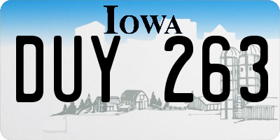 IA license plate DUY263