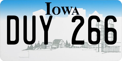 IA license plate DUY266